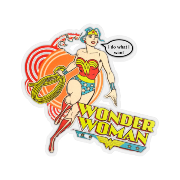 I Do What I Want Wonder Woman Kiss-Cut Stickers